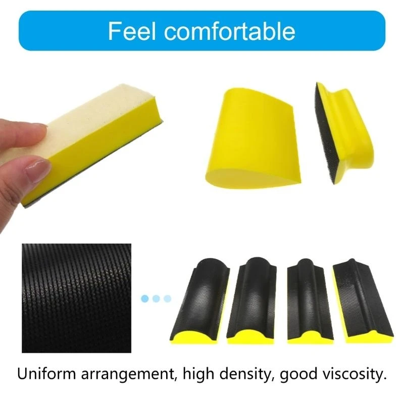 Hand Sanding Block Set Handheld Sanding Pad Hook and Looping Interchangeable M4YD