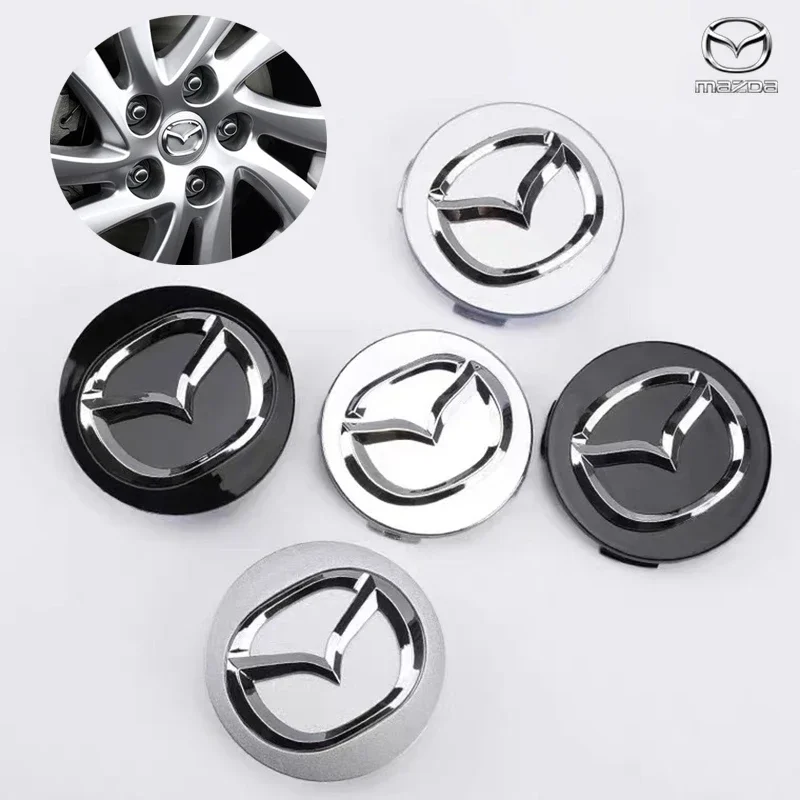 4pcs 56mm Car Wheel Center Hub Cap Badge Emblem Decal Wheel Sticker For Mazda 3 6 Atenza Axela Demio CX3 CX5 MP MS RX8 Car Goods