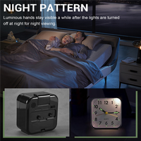 BSEVB-Silent Alarm Clocks Bedside Non Ticking Battery Powered Table Clocks Luminous Large Display Snooze Light Function