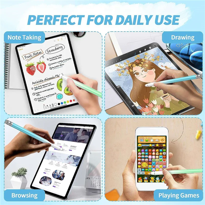 2PCS Touch Pens,High Sensitivity Fiber Tips,Fit For Iphone/ Tablet And All Touch Screens -A
