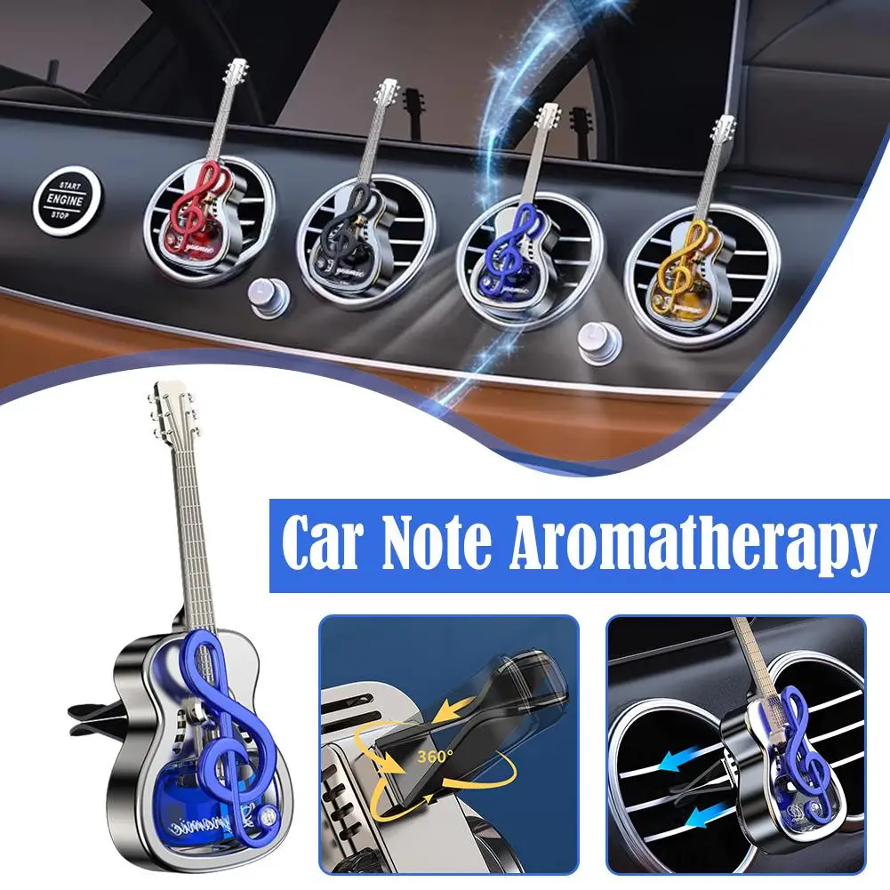 Car Aromatherapy Mini Dynamic Guitar Shaped Air Freshener Long Interior Outlet Lasting Accessories Perfume Charming Note J9Q5