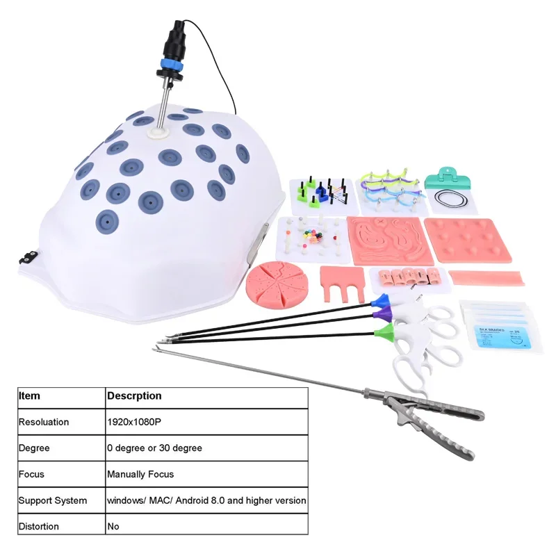 GREATLH Laparoscopy Simulator Laparoscopic Endoscope Trainer with 0/30 Degree Endo Camera Practice Module