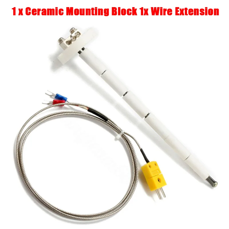 1 Set Universal K-Type Thermocouple Block Ceramic Kiln Probe 2372/1300 Degree F/C 11G High Temperature Controller Tools