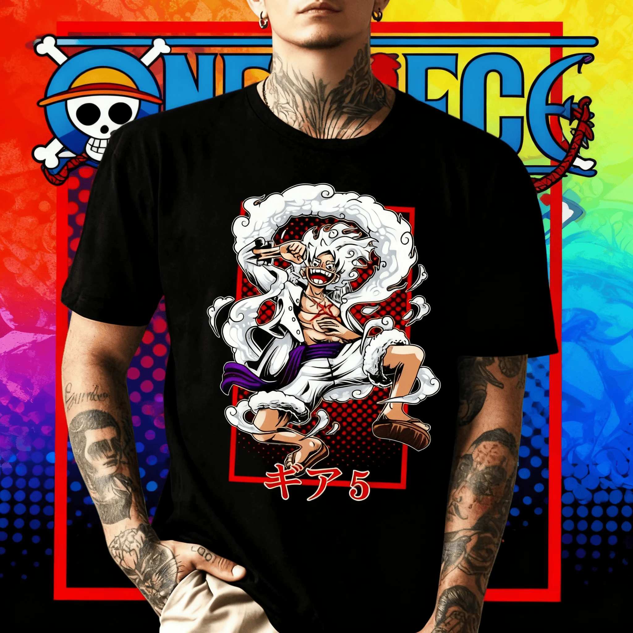 Anime One Piece Anime Munch D. Luffy Pattern 2025 Summer New Hot Selling Men's Women's Casual Loose Hip Hop Pure Cotton T-shirt