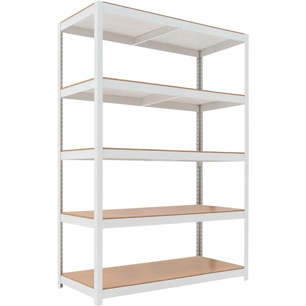 

Z-Beam White Heavy Duty Garage Storage Shelving Adjustable 5-Tier Metal Shelves Laminated Shelf Industrial Utility Rack