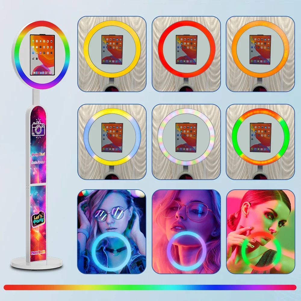 

Portable Adjustable iPad Photo Booth 12.9 Inch 13 Inch RGB Fill Light Circular for Party Wedding High Quality