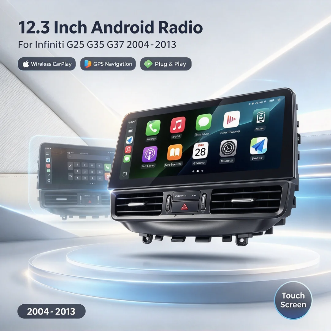 NEW 12.3Inch For Infiniti G25 G35 G37 2004-2013 Android Octa Cor CarPlay Car Multimedia Player Stereo Receiver Radio 4G WIFI GPS