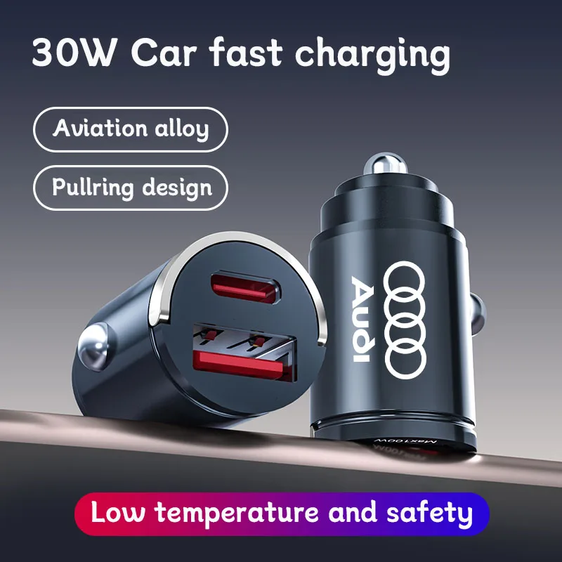 USB نوع-C ميناء سيارة مهايئ شاحن سريع اكسسوارات السيارات لأودي S-line A3 A4 A6 A5 Q5 A1 Q7 Q3 Q2 Q8 A7 A8 TT S1 SQ5 RSQ3 #1