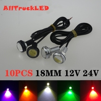 10X 3W 12v 24v 18mm LED External lights lamp Car DRL truck Car Daytime Running Light parking light Auto led eagle eyes light