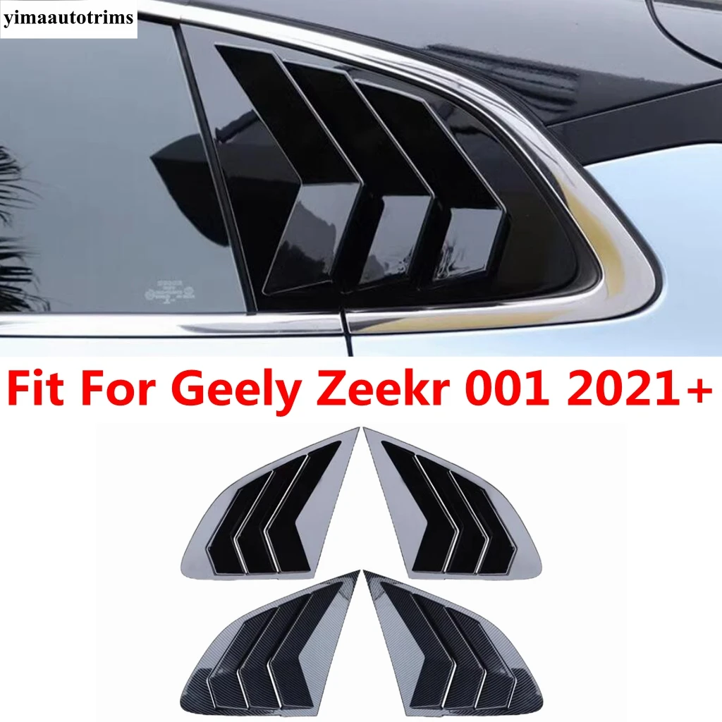 For Geely Zeekr 001 2021 - 2023 Rear Spoiler Wing Side Window Triangle Louver Sunshade Panel  Trim Black Accessories Exterior