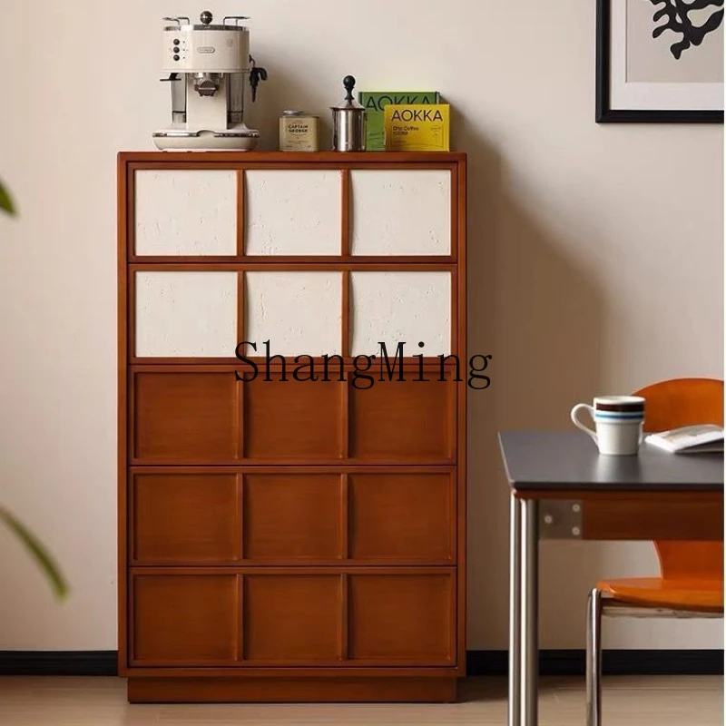 

ZYY solid wood medium and ancient style small apartment locker bedroom floor storage display wall cabinet