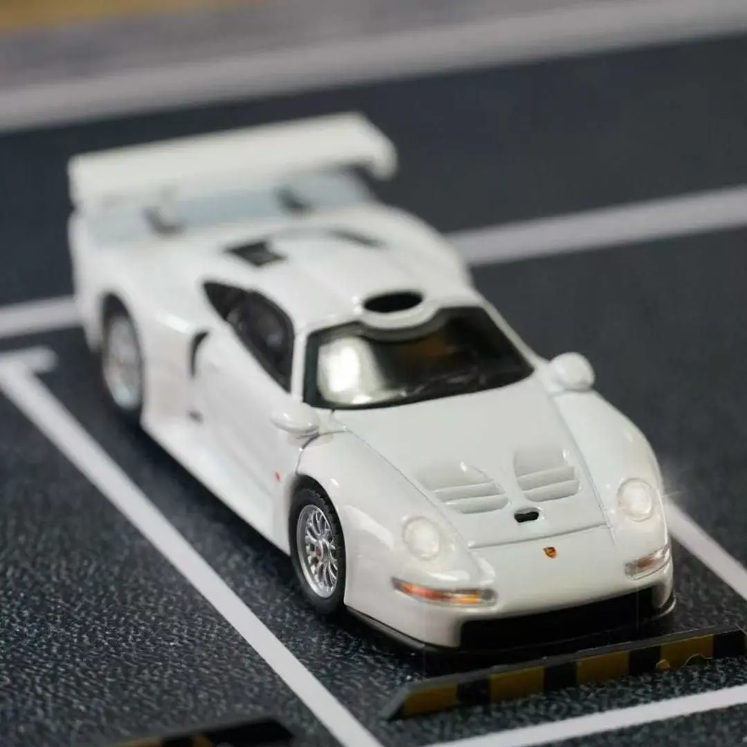 Sparky Micro Modelos 1:64 Porsche 911 GT1 Branco Porsche Alloy Car Racing Model