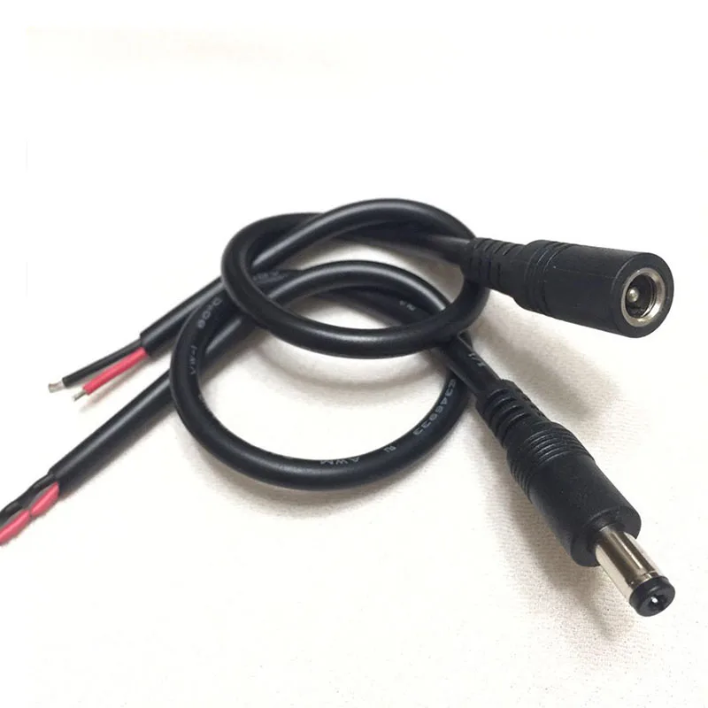 Câble d'alimentation à fourche à courant continu, 5.5 × 2.1mm mâle, câble divisé d'alimentation 600 cc, fil 18awg, alimentation de caméra de surveillance, connecteur d'alimentation LED F1