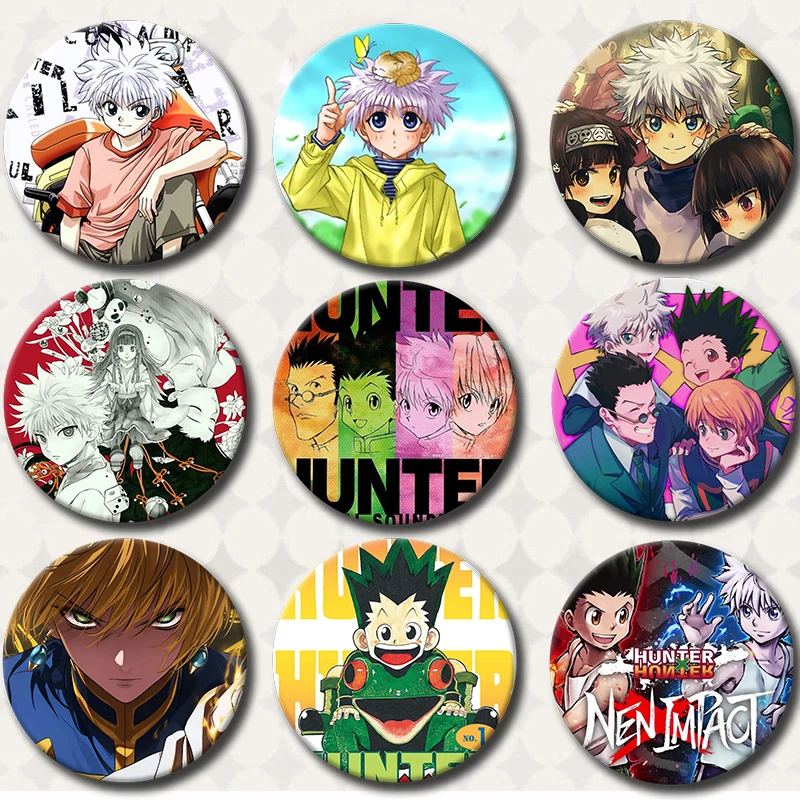 

Anime Hunter X Hunter Icons Badge Tinplate Soft Lapel Pin Cartoon Figure Round Brooch Backpack Accessories Fans Collection Gifts