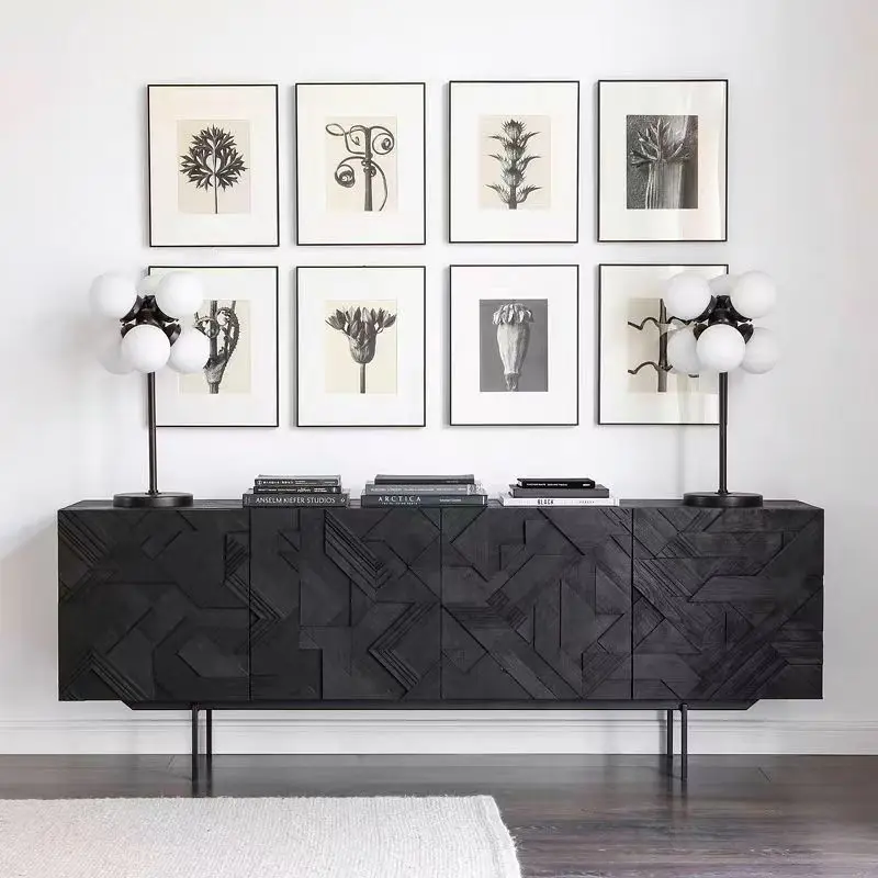 

Nordic solid wood TV cabinet Italian creative dining side cabinet handmade light luxury living room side cabinet locker