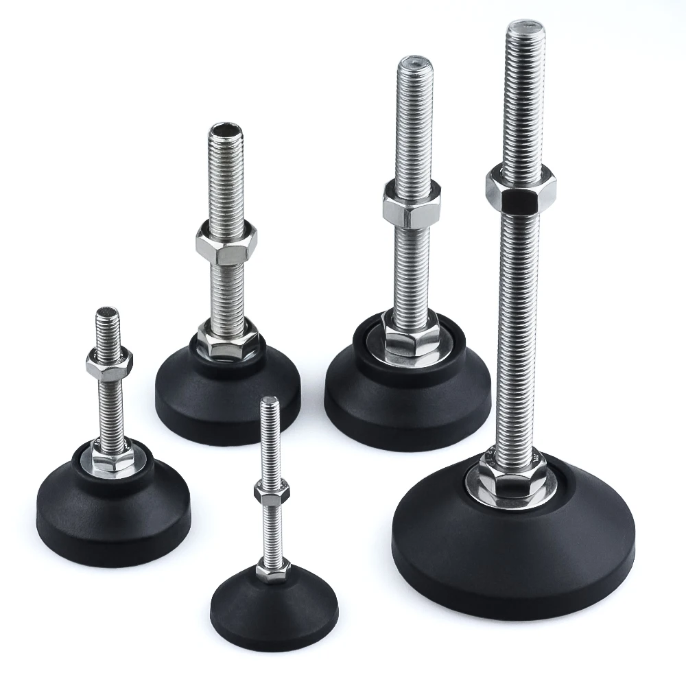 8Pcs/lot Adjustable Lathe Leg Dia 30mm Thread Type Adjustable Levelling Feet Swivel Base Articulating Legs M5/M6