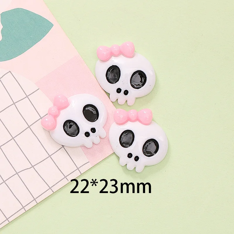 10Pcs New Cute Resin Cartoon Bow， Skeleton Series Flat Back Scrapbooking DIY Jewelry Craft Decoration Accessories - Image 5
