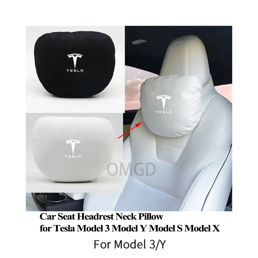 

For Tesla Model 3 Model Y Car Seat Headrest Neck Pillow Model S X Soft Comfort Memory Cushion Protect Cover Accessories