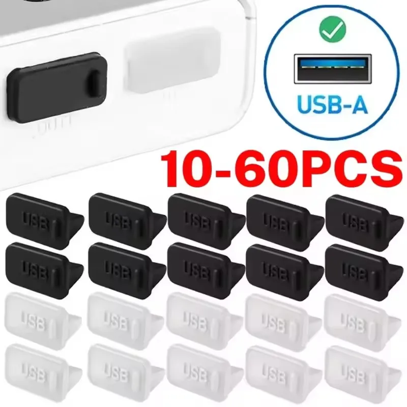 

USB Charging Port Dustplugs Laptop USB-A Anti Dust Cover Protective Caps for Tablet PC Notebook Silicone Dustproof Protectors