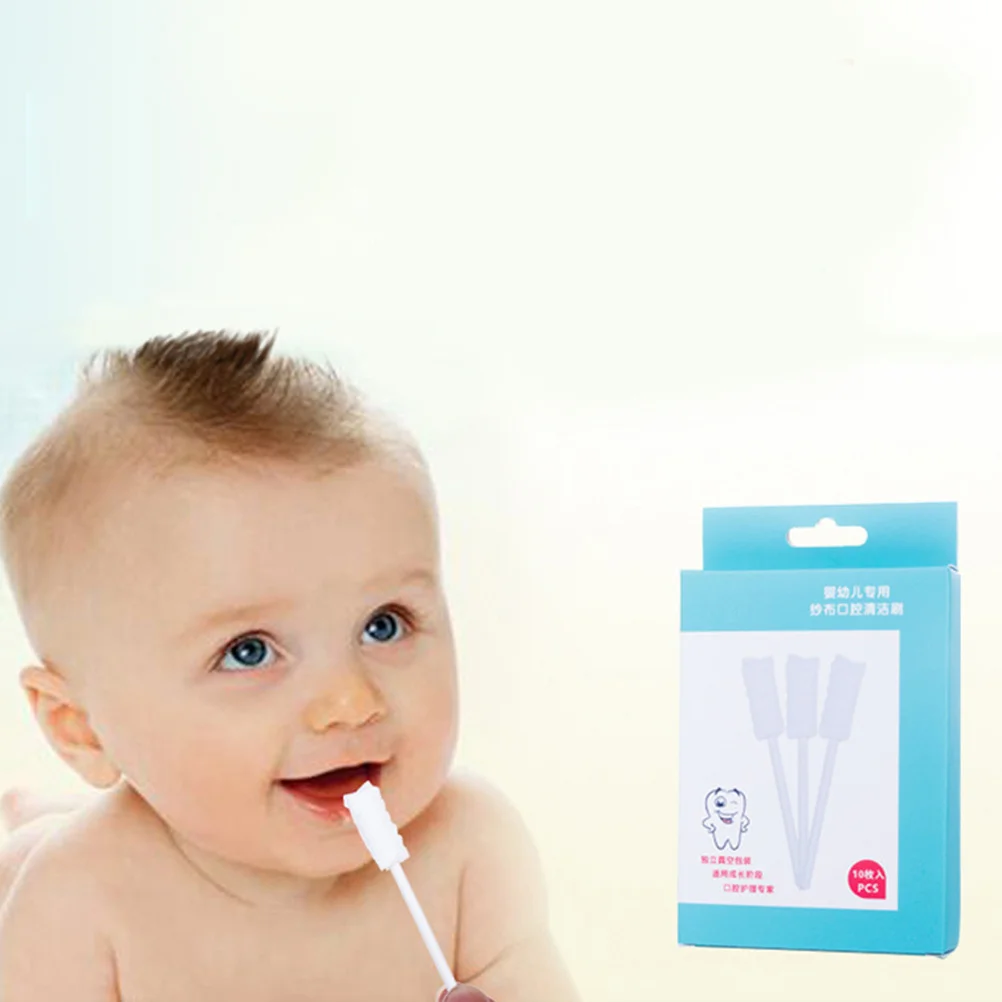

30pcs Oral Care Gauze Tongue Cleaner Teeth Cleaning Tool For Newborn Infant Kids Pre Teething Mouth Health