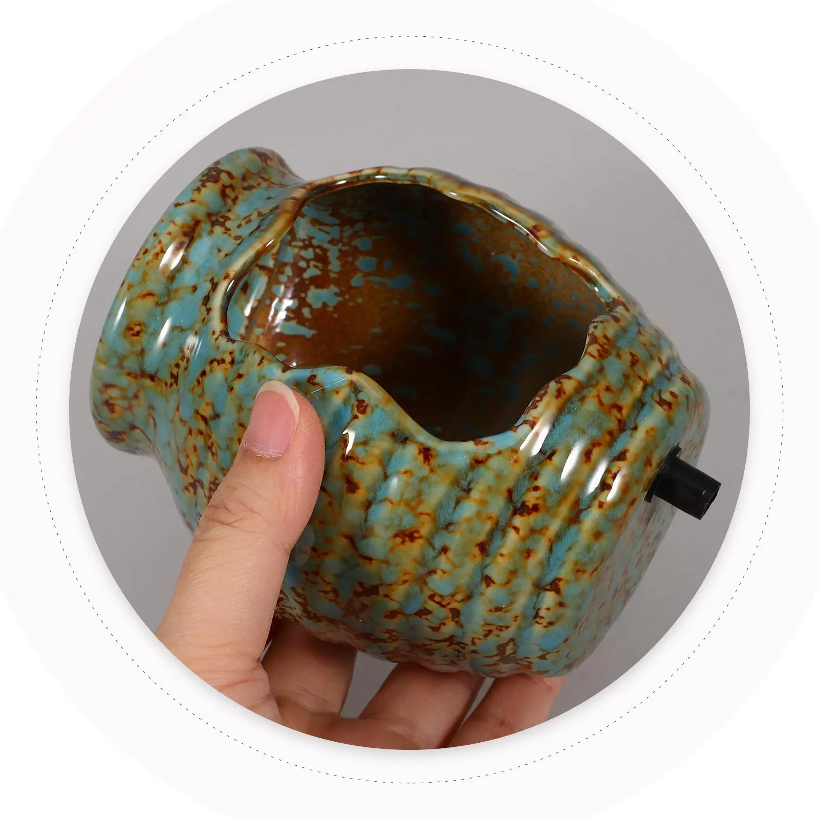 

Pet Clay Pot Ecological Tank Vase Water Fountain Jar Ceramics Circulating Waterfall