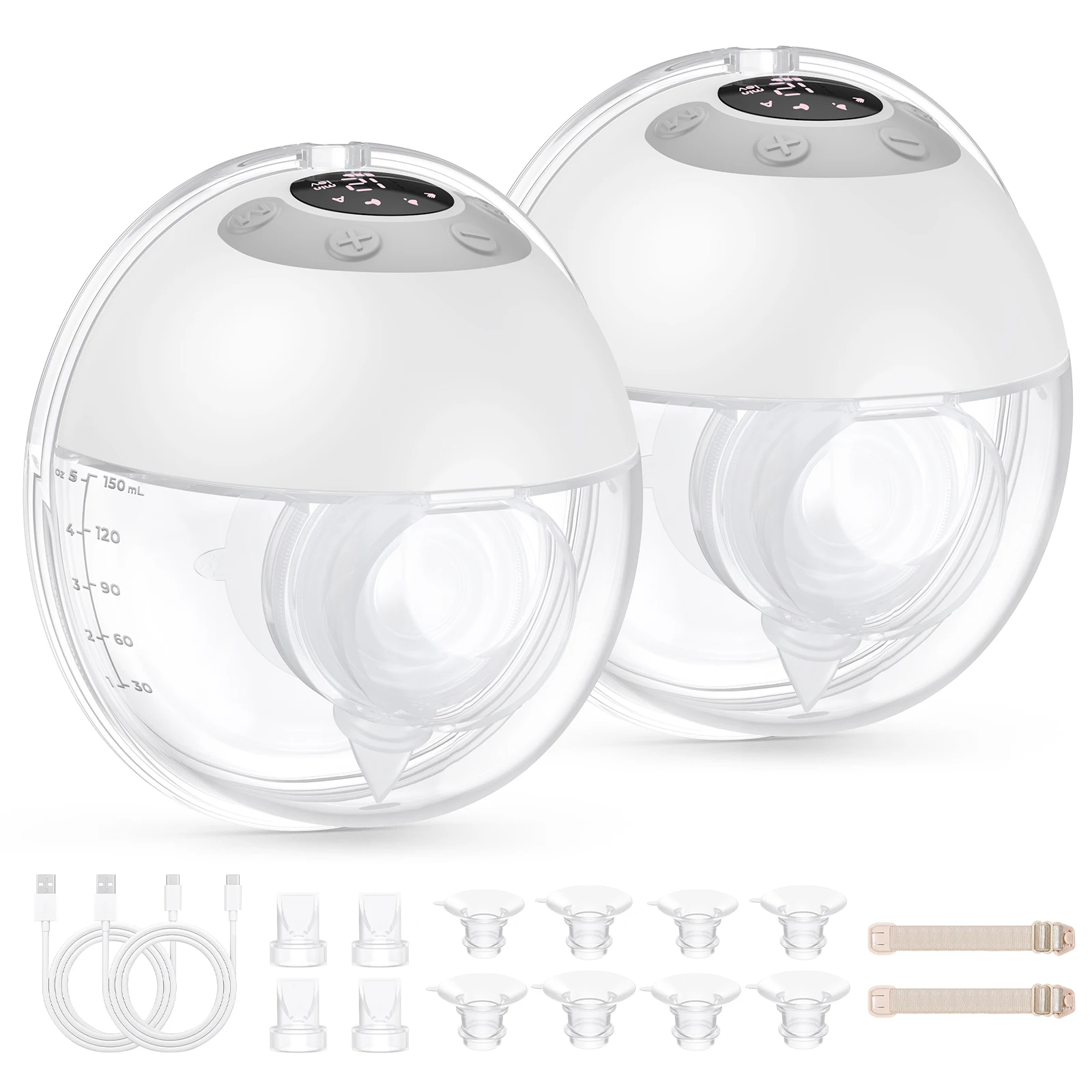 

Wearable Breast Pump Electric 4 Modes 12Gear Rechargeable Milk Collectors Low-Noise Leak-Proof Portable Breast Milk Pump Machine