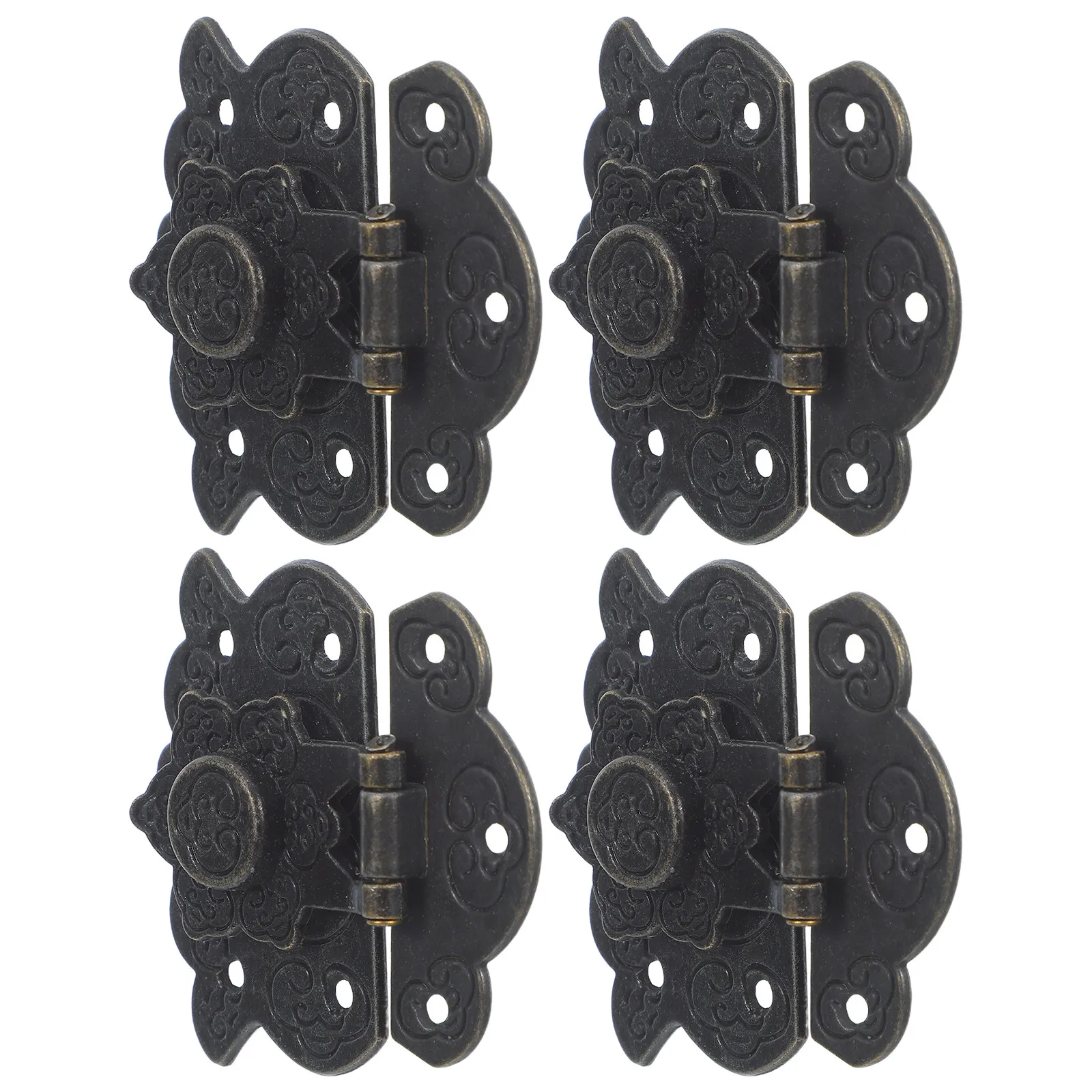 4Pcs Retro Jewelry Box Latch Bronze Clasp Closure for Case Scrapbook Organizer Vintage Lock Hardware Decorative Metal