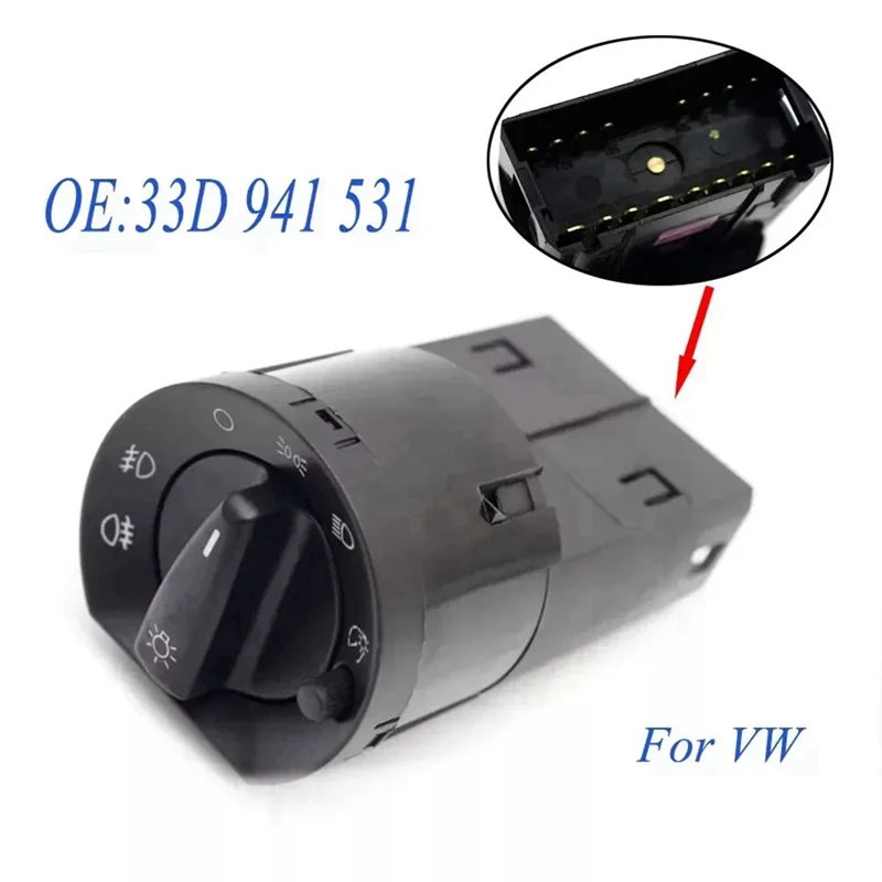 Переключатель управления фарами для VW Santana Quattro, кнопки регулировки, запасные части 33D941531