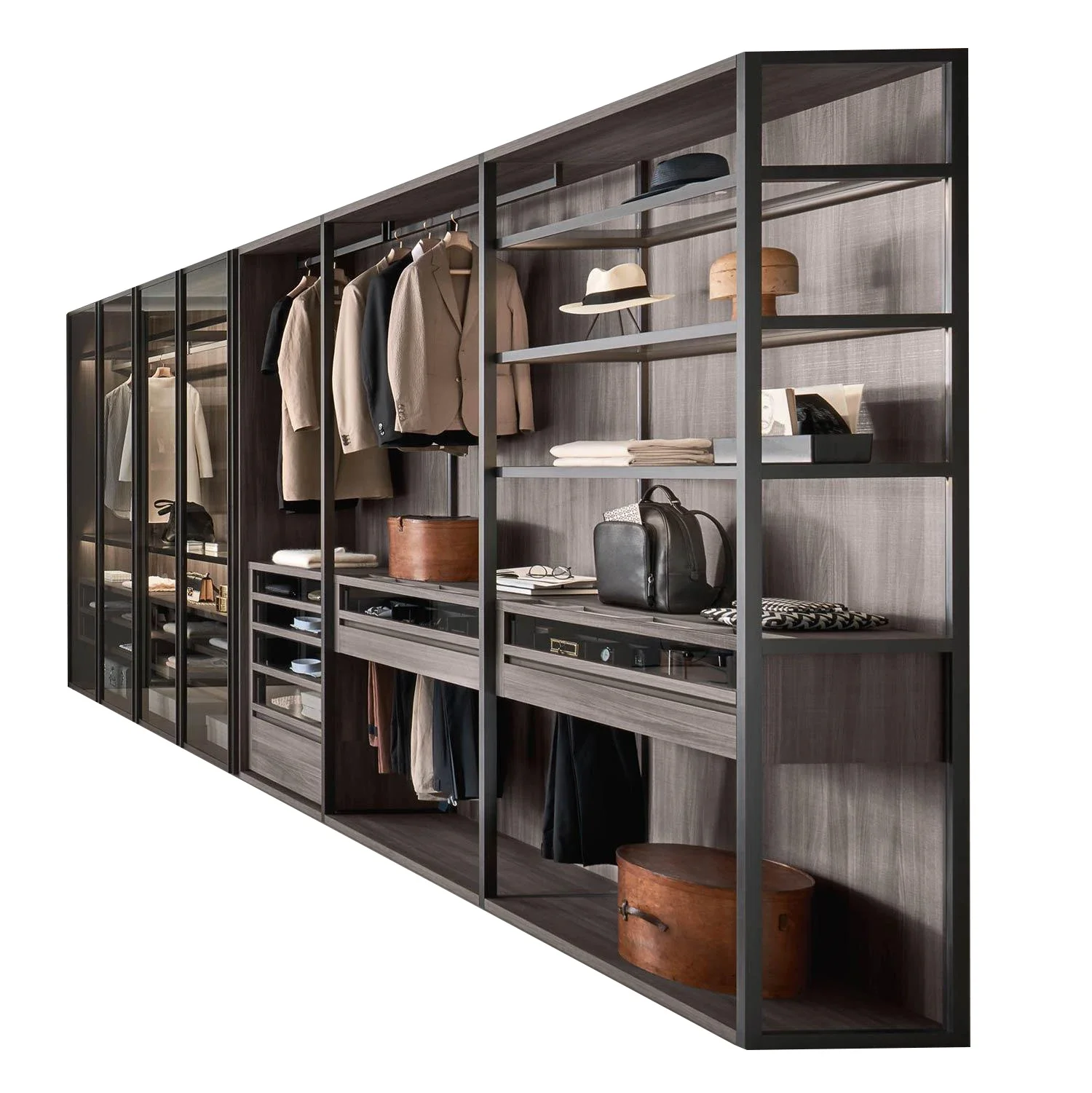 

Professional Interior Design Custom Factory Wholesale Aluminum Composite Award-winning Walk-in Closet with Lights