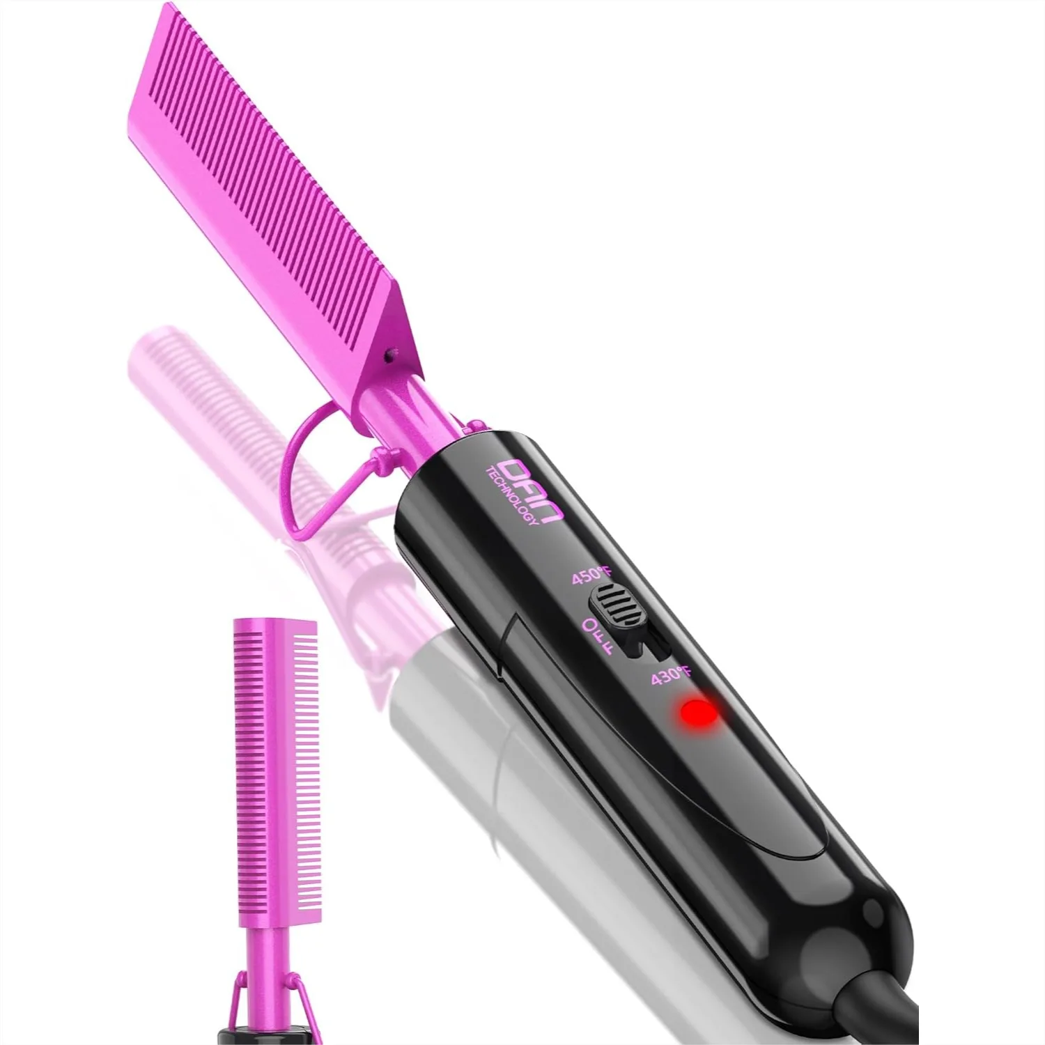 

Electric Hot Comb for Wigs & Black Women Hair, Dual Voltage Straightening Comb with 2 Heat Settings 430°F & 450°F for