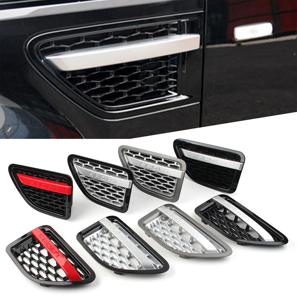 2Pcs Car Front Side Fender Air Vent Grille Grill Decoration For Land Rover L320 Range Rover Sport 2005 2006 2007 2008 2009 