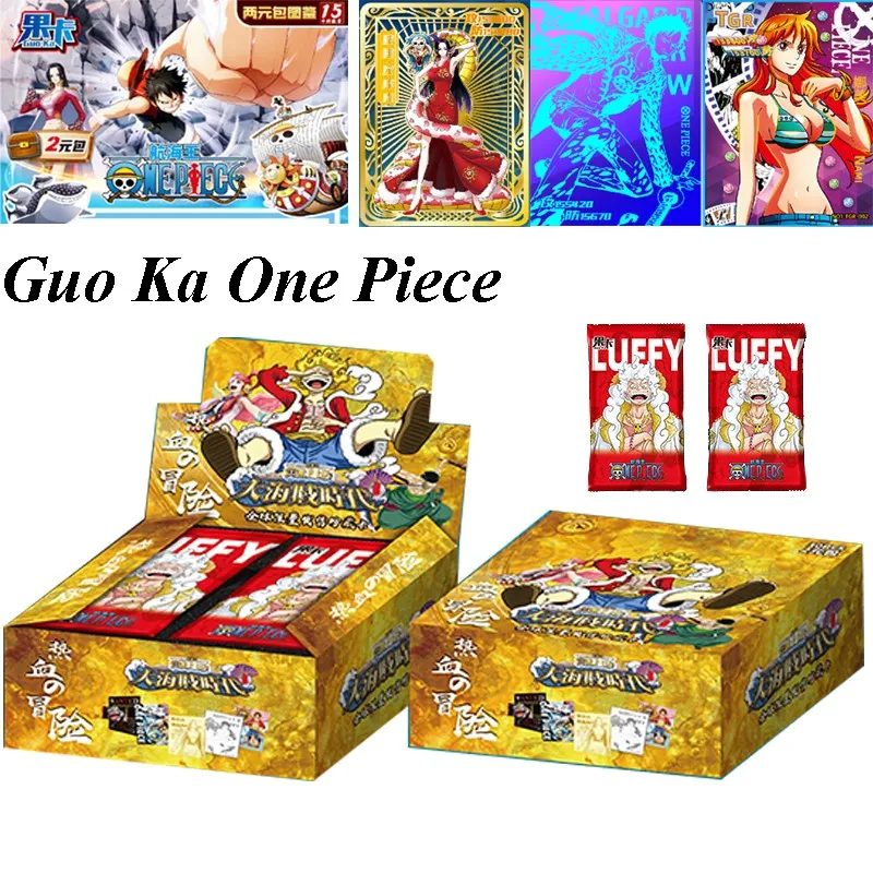 New Guoka One Piece Card Hot-blooded Adventure 2 Yuan Pack Anime Luffy Zoro Nami Chopper Franky EX TR SP Quality Cards Kids Toy