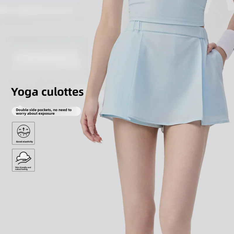 

Spring and summer breathable tennis skirt for women, anti-exposure two-piece sports skirt-pants for running, outdoor training