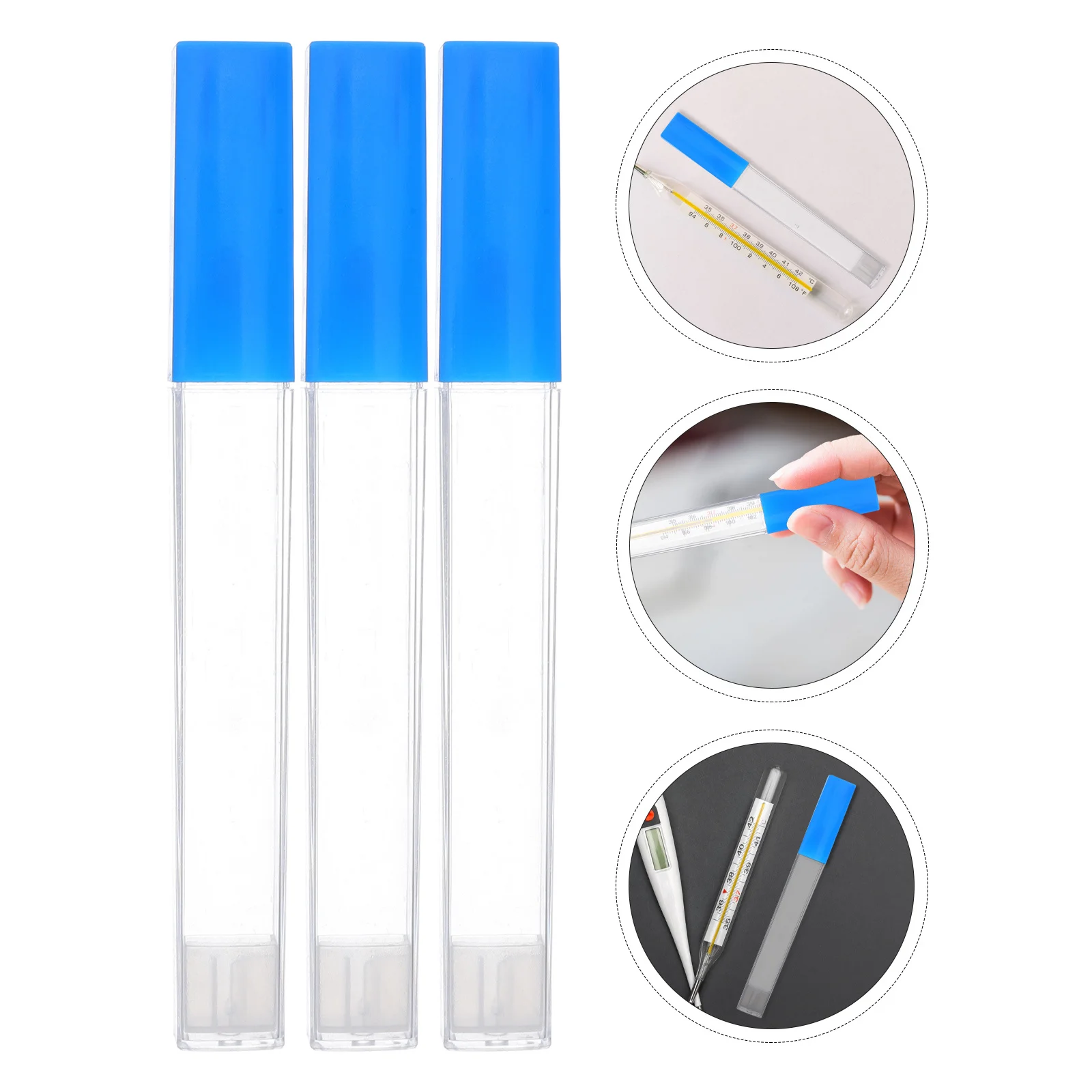 

3pcs Thermometer Storage Holder Protective Tube For Body Temperature Thermometers Acupuncture Tools Portable Case Instrument