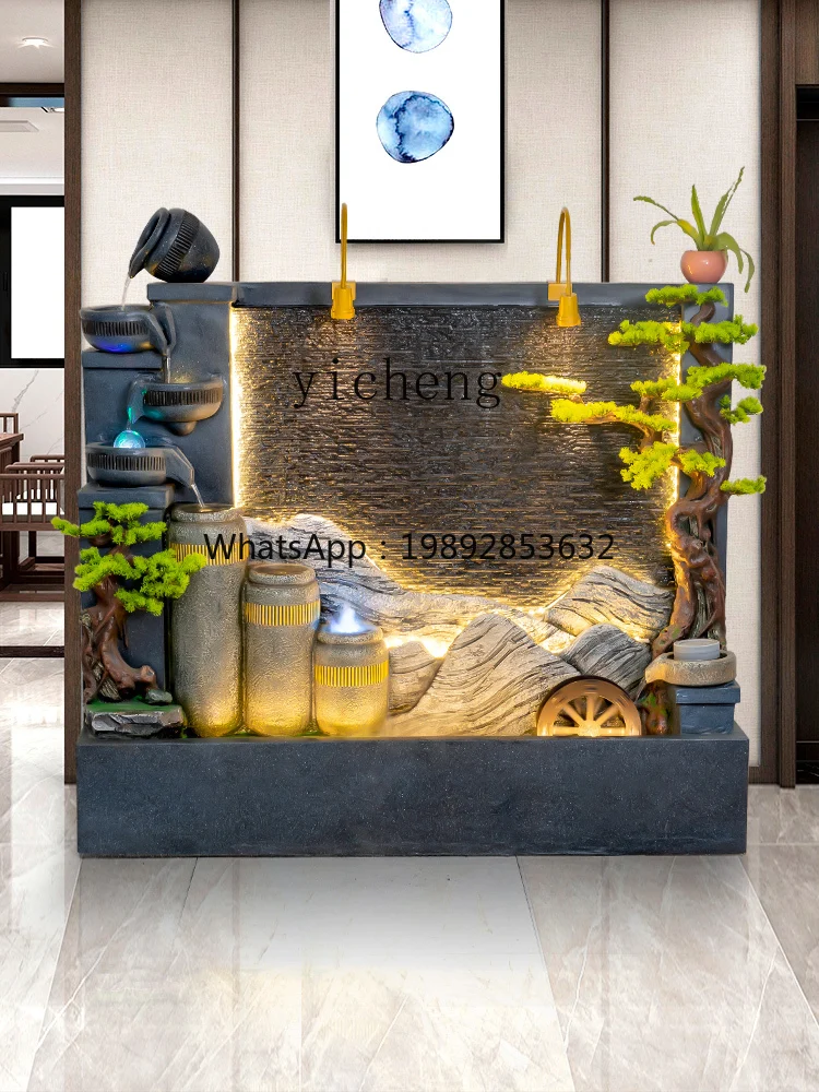 Zf Water Fountain Decoration Wall Fountain Courtyard Fish Pond Landscape Film Wall Water Wall