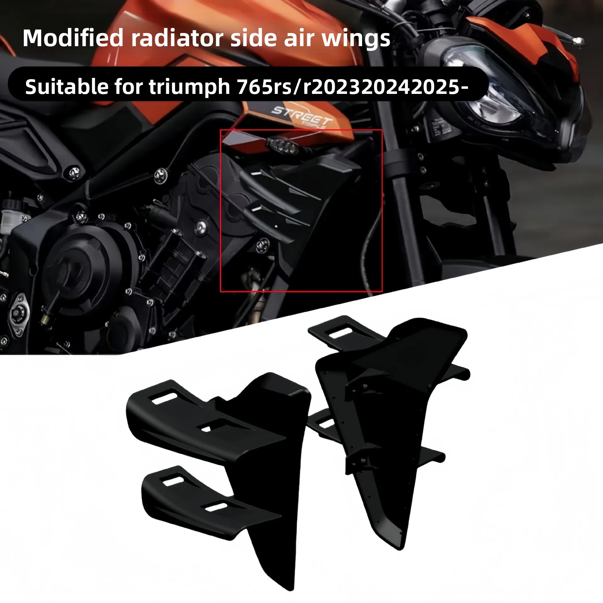 

For Triumph Street Triple 765 RS 2023-2025 FRONTAL SPOILERS Front spoiler Lower spoiler flank 765RS Moto GP airfoil air wing