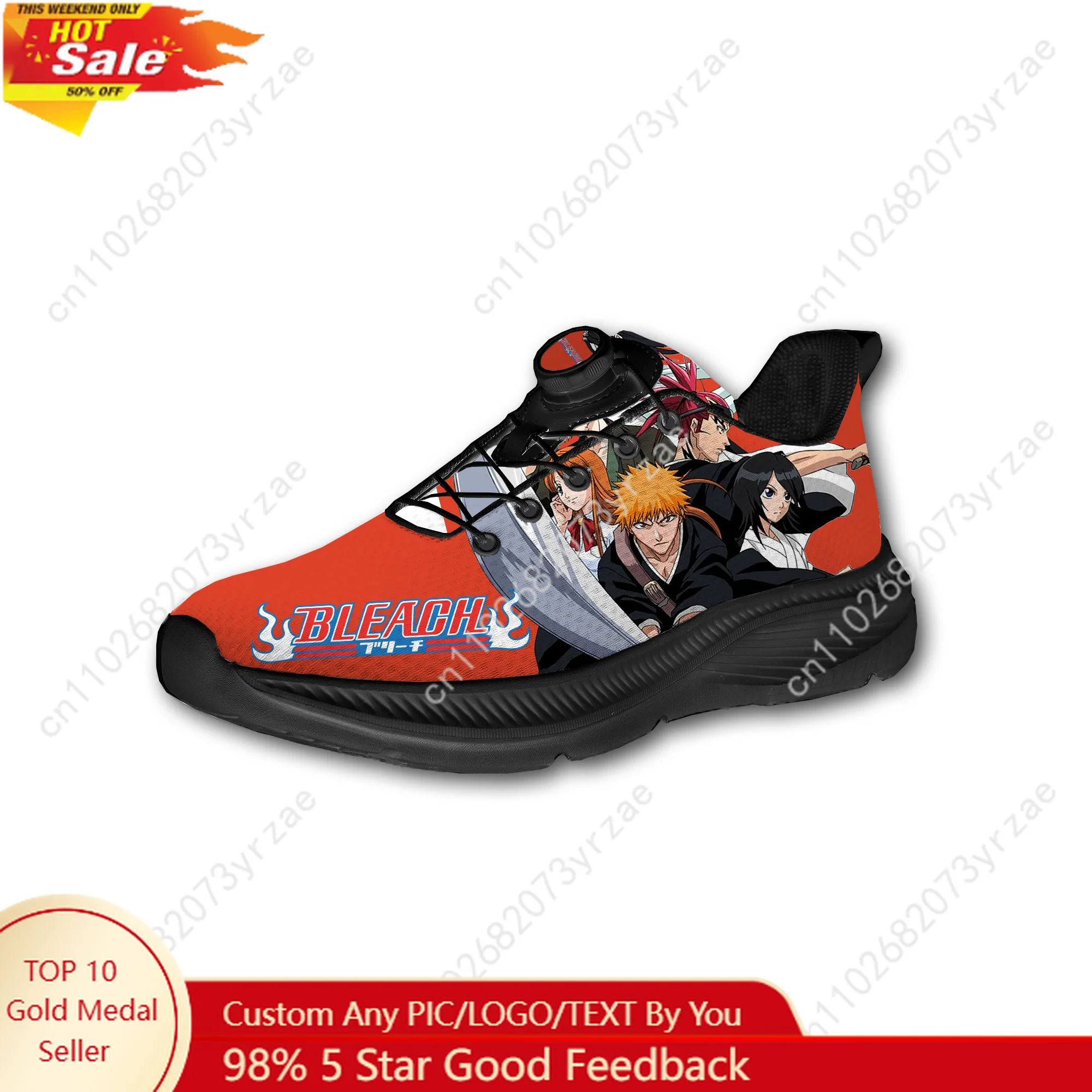 

Bleach Sneakers Mens Womens Walking Shoes Laceless Rotating Button Sports Shoe High Quality Fashion Lightweight Custom Sneaker