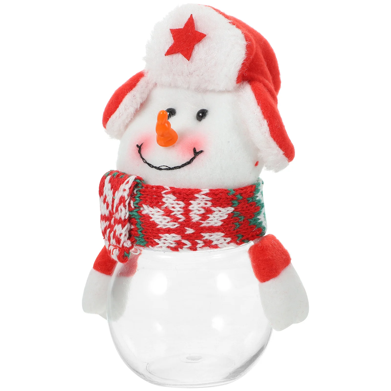 1 قطعة سلة حلوى رجل الثلج البلاستيك الشفاف عيد الميلاد الحلوى تخزين جرة عطلة هدية حفلة لصالح ديكور البسكويت حالة جرة عيد الميلاد موضوع #6