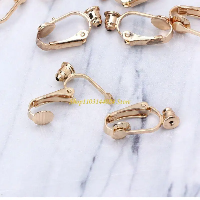 N5KE 10 Pieces Granmp Clip Earring Findings for Jewelry Making Clip on Earrings for Crafts for Hang Dangle Easy Open Close
