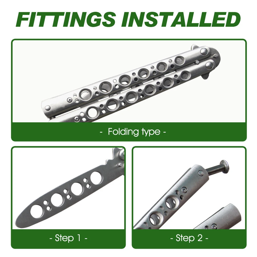 Foldable Butterfly Knife Trainer Stainless Steel Portable Practice Knifes Cosplay Accessories Folding Knife for Outdoor Games
