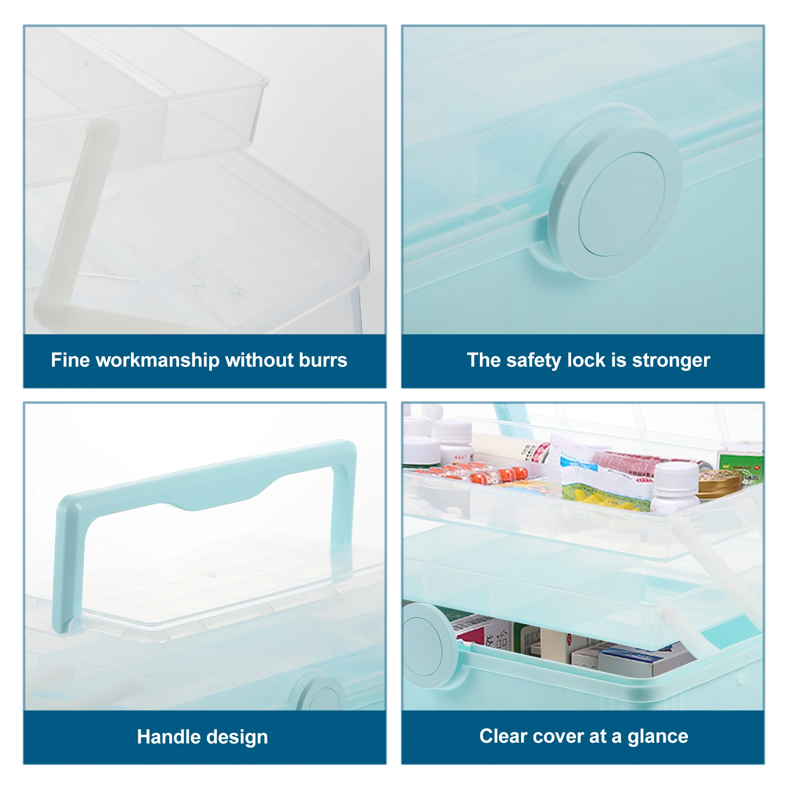 

Portable Medicine Box Durable PP Material Multi layer House Travel First Aid Kit Large Capacity Storage Box Plastic