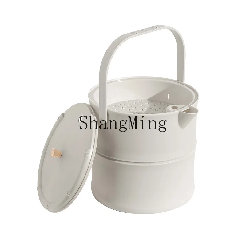 

PYH plastic light luxury tea bucket tray waste bucket drain pipe tea set trash can tea bucket drain