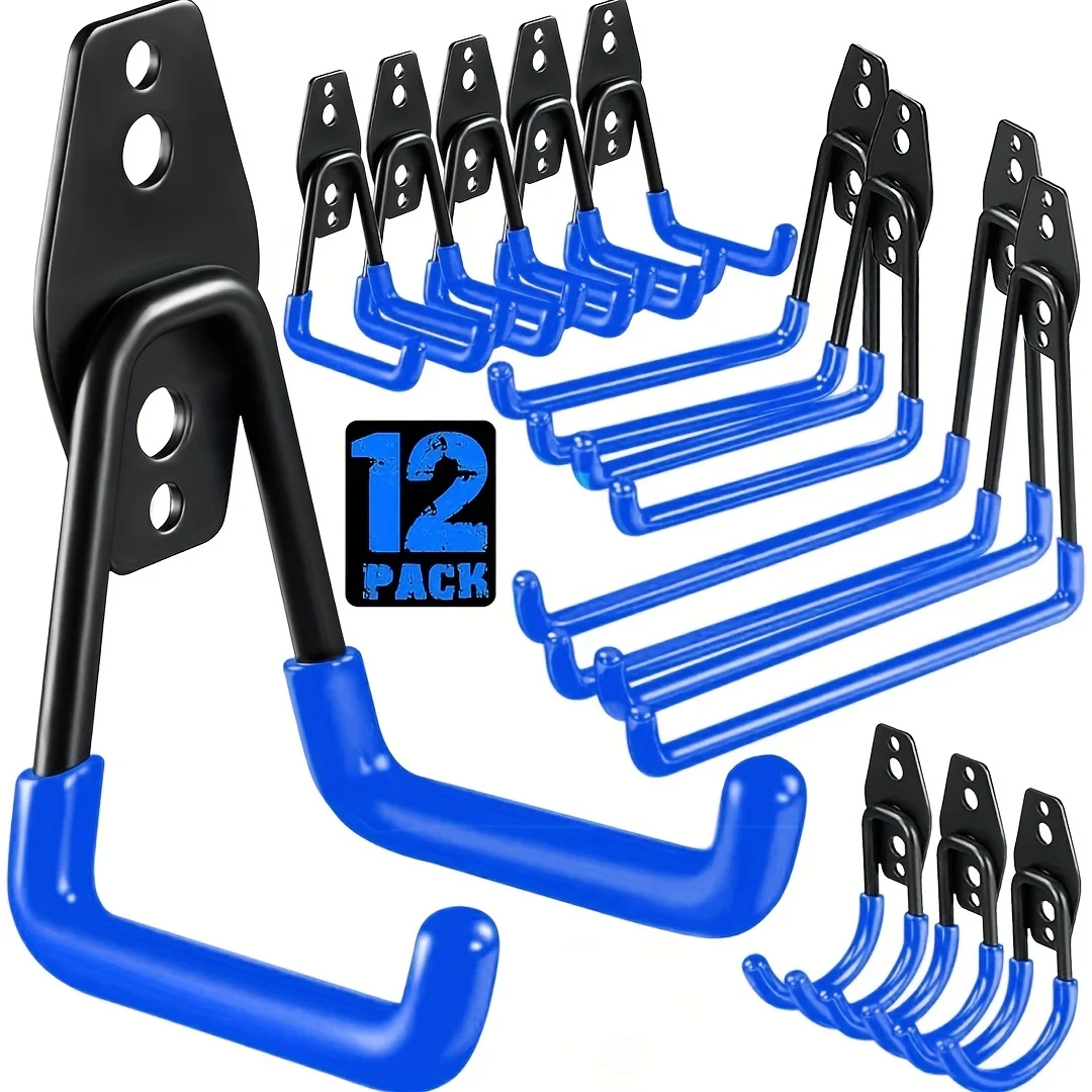 12pc Garage Storage Wall-mounted Hook Anti-Slip Ladders Organizer Hook Heavy Duty Water Pipe Hook