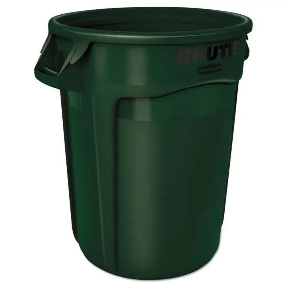 

Round Brute Container, Plastic, 32 Gallon, Dark Green