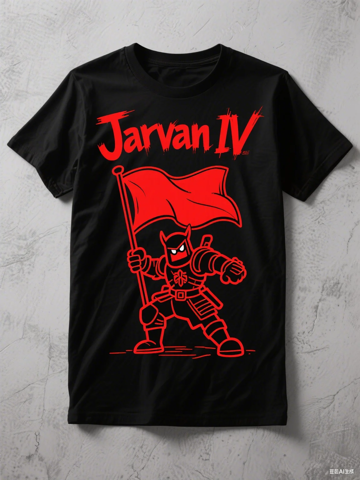 

Хлопковая футболка с коротким рукавом: Jarvan IV в флаге - Wielding Pose, идеально подходит для игр - Тематическая мода Harajuku с принтом в готическом стиле