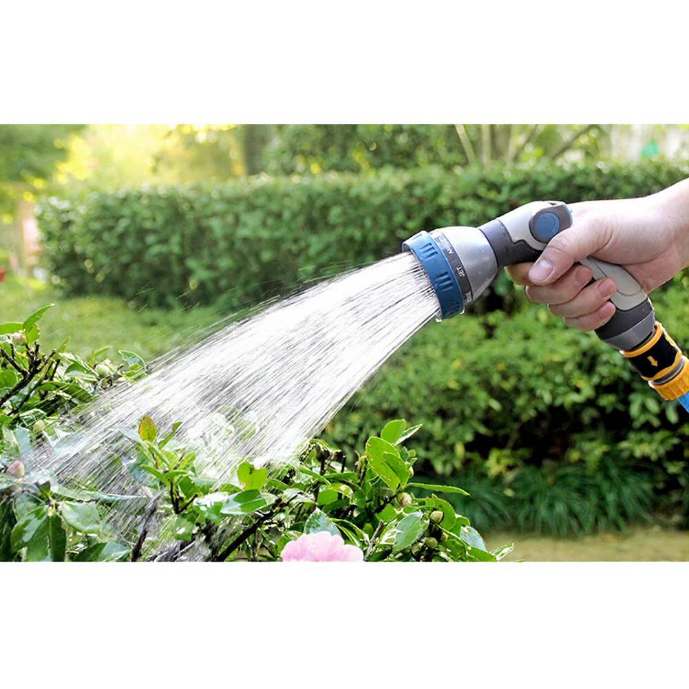 Engineered Garden Hose Nozzle with 8 Spray Patterns Including Center Punch and Soaker for Outdoor Applications