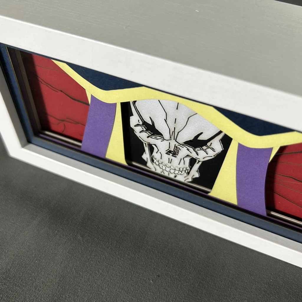 Overlord Ainz Ooal Gown caja de luz Led para decoración Hoom, caja de sombra de corte de papel, regalo para habitación de niños, lámpara de noche, caja de luz de Anime