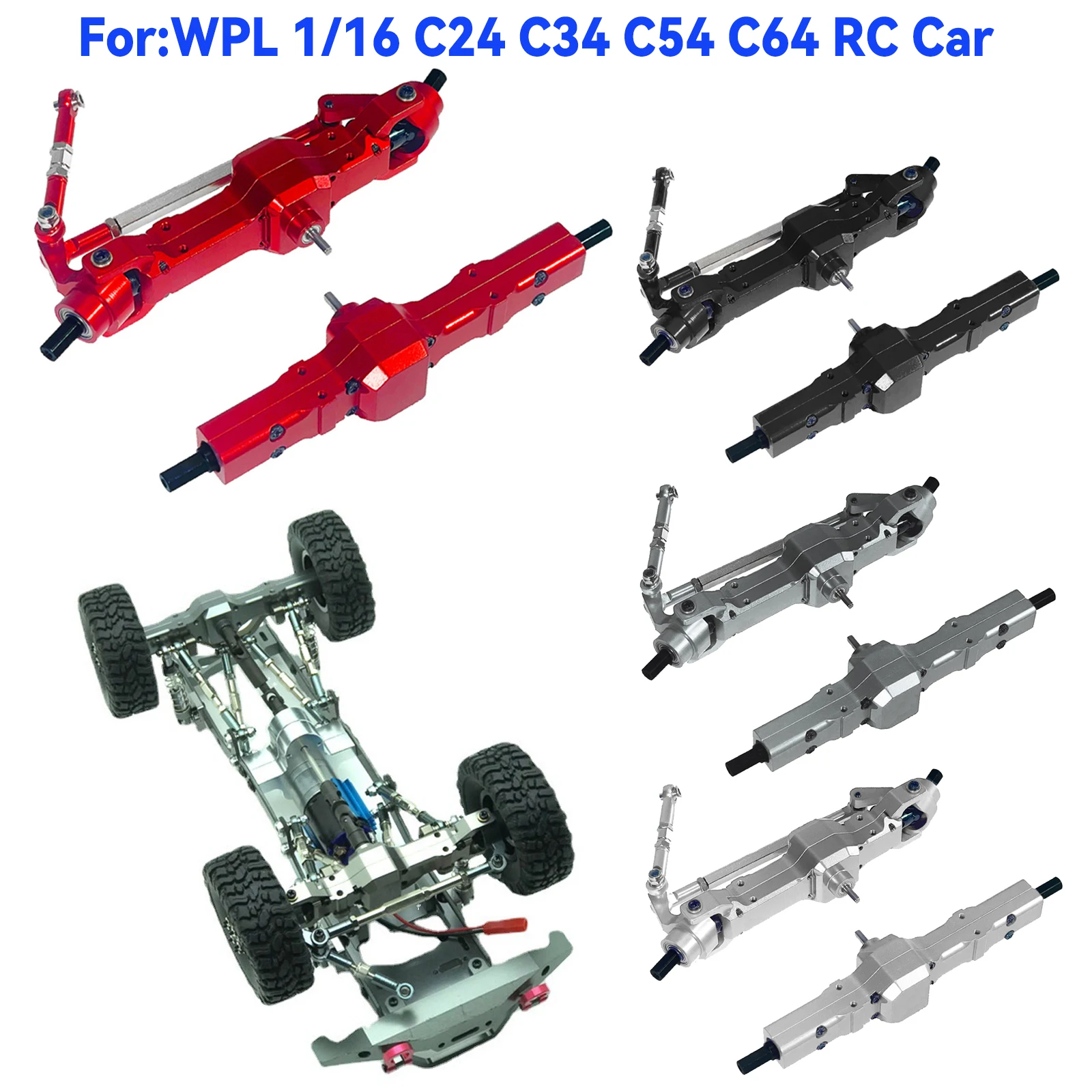 WPL C14 C24 C54 C64 Feiyu FY003 JJRC 1/16 سيارة التحكم عن بعد ترقية المعادن أجزاء معدلة جسر معدني إجمالي