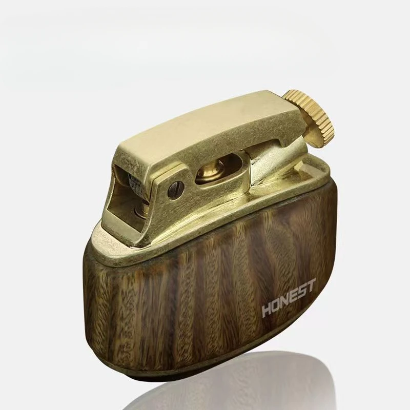 HONEST rétro coupe-vent personnalisé un clic éjection allumage rétro créatif Compact bois de santal briquet outil pour hommes