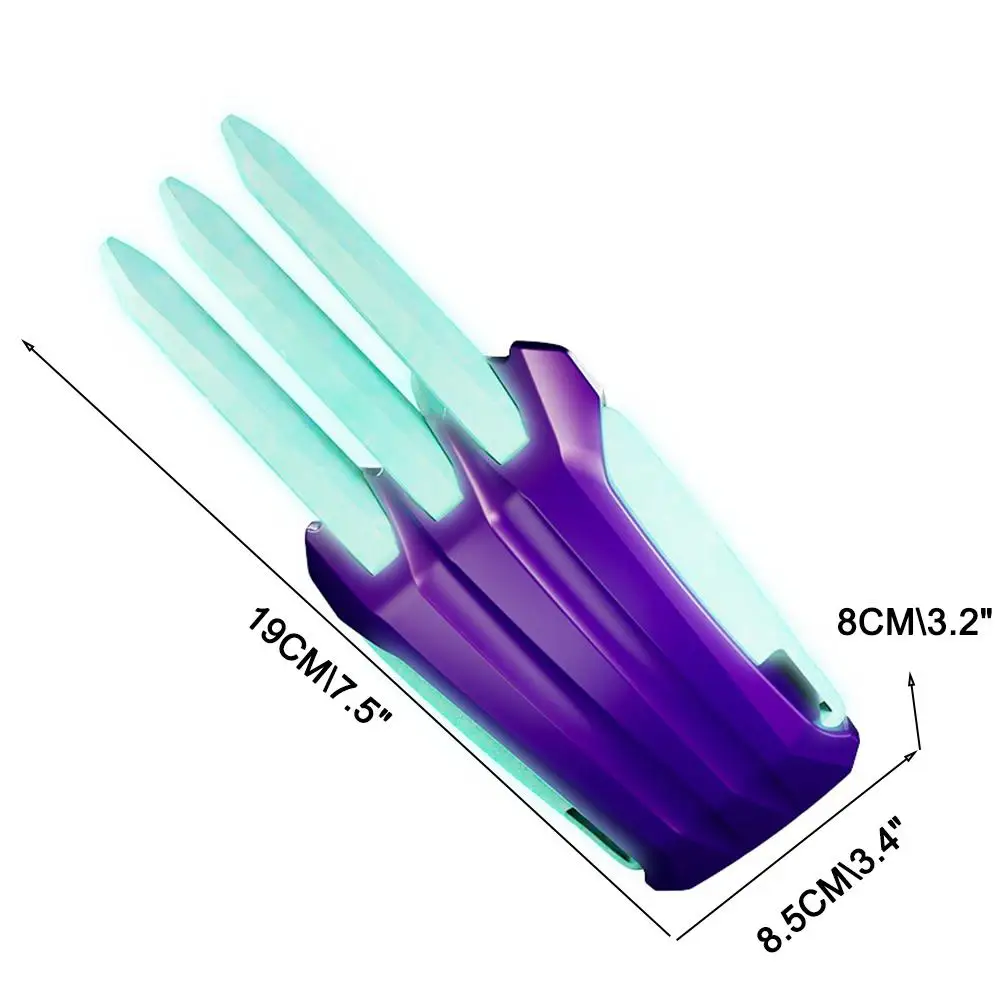 Cuchillo de zanahoria Gravity con impresión 3D luminosa, garra de lobo telescópica, pequeño cuchillo de rábano, tarjeta de empuje, juguete de